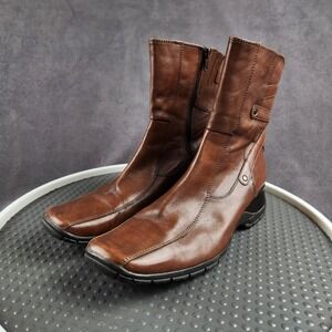 Clarks Chestnut Leather Ankle Booties
